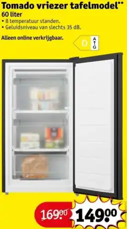 Kruidvat Tomado vriezer tafelmodel aanbieding