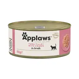 Zooplus Voordeelpakket: 48x156g Applaws in Bouillon Tonijn met Garnalen Nat Kattenvoer aanbieding