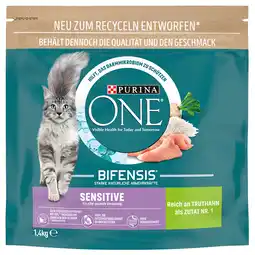 Zooplus 1,4kg Purina ONE Sensitive Kattenvoer droog aanbieding