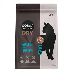 Zooplus 2x2kg Cosma Katten Droogvoer Zalm & Kip aanbieding