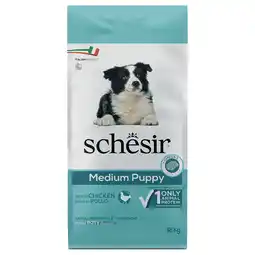 Zooplus 2x12kg Schesir Dog Dry Medium Puppy met kip droog hondenvoer aanbieding