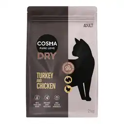 Zooplus 2x2kg Cosma Droogvoer Kalkoen & Kip Kattenvoer aanbieding