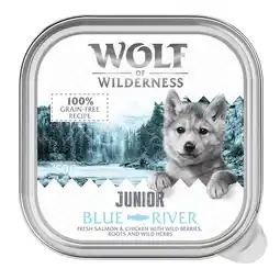 Zooplus 24x 150g Wolf of Wilderness Junior Blue River - Kip & Zalm graanvrij natvoer voor honden aanbieding