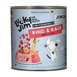 Zooplus Voordeelpakket: 24x800g Lucky Jim Junior Rundvlees & Kalfsvlees Hondenvoer nat aanbieding
