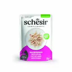 Zooplus Voordeelpakket: 24x70g Schesir Complementen in gelei kip met ham natvoer voor katten aanbieding