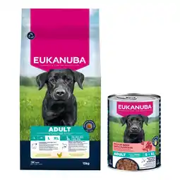 Zooplus 15 kg Eukanuba Premium Nutrition droogvoer + 3 x 400 g natvoer gratis! aanbieding