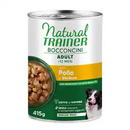 Zooplus 415g Natural Trainer Bocconcini Adult Medium & Maxi Chunks Kip nat hondenvoer aanbieding