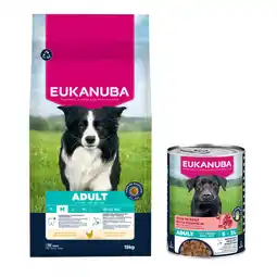 Zooplus 15 kg Eukanuba Premium Nutrition droogvoer + 3 x 400 g natvoer gratis! aanbieding