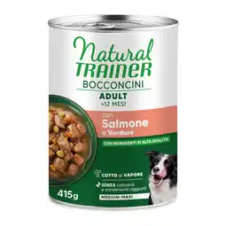 Zooplus 415g Natural Trainer Bocconcini Adult Medium & Maxi Chunks zalm nat hondenvoer aanbieding