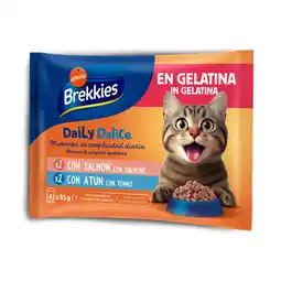Zooplus 4x 85g Brekkies Daily Delice zalm & kalkoen nat kattenvoer aanbieding