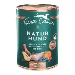Zooplus 6x400g Terra Canis Natural Hond Kip & Konijn met zoete aardappel & Peer natvoer voor honden aanbieding