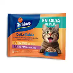 Zooplus 4x 85g Brekkies Daily Delice Kip & Kalkoen Natvoer voor katten aanbieding