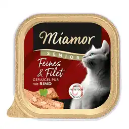 Zooplus Voordeelpakket 32x100g Miamor Fijn & Filet Senior Gevogelte Pur & Rund Natvoer voor katten aanbieding