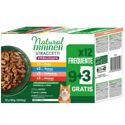 Zooplus Mixpakket 4 soorten Natural Trainer Straccetti Adult Sterilised reepjes in saus nat kattenvoer aanbieding