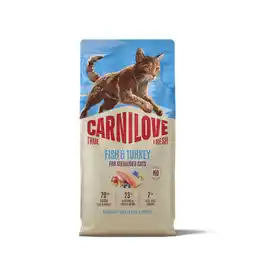 Zooplus Dubbelpak: 2x 6 kg Carnilove True Fresh Adult Sterilised met vis en kalkoen droog kattenvoer aanbieding
