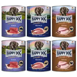 Zooplus Happy Dog Puur 6 x 800 g - Mix: Kalkoen, Buffel & Eend aanbieding