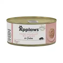 Zooplus 6x70g Tonijn/Zalm in Gelei Applaws Kattenvoer aanbieding