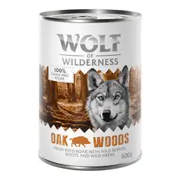 Zooplus 6x400g Oak Woods Wildzwijn Wolf of Wilderness Hondenvoer aanbieding
