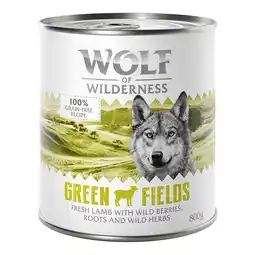 Zooplus 6x800g Green Fields Lam Wolf of Wilderness Hondenvoer aanbieding