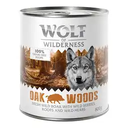 Zooplus 6x800g Oak Woods Wildzwijn Wolf of Wilderness Hondenvoer aanbieding