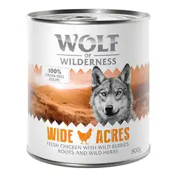 Zooplus 6x800g Wide Acres Kip Wolf of Wilderness Hondenvoer aanbieding