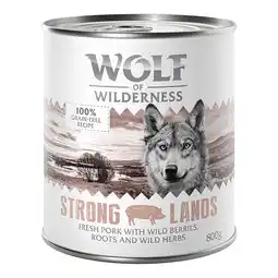 Zooplus 6x800g Strong Lands Varken Wolf of Wilderness Hondenvoer aanbieding