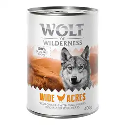 Zooplus 6x400g Wide Acres Kip Wolf of Wilderness Hondenvoer aanbieding