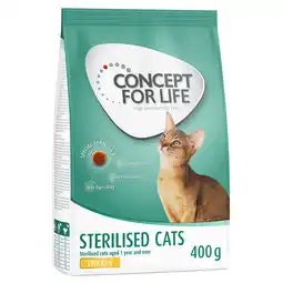 Zooplus 400g Sterilised Cats Kip Concept for Life Kattenvoer aanbieding