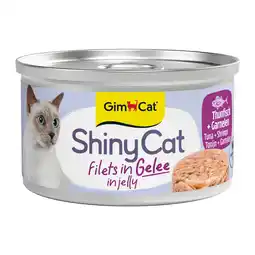 Zooplus 6x70g ShinyCat in Gelei Tonijn & Garnalen GimCat Kattenvoer aanbieding