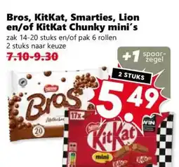 Coop Bros, KitKat, Smarties, Lion en/of KitKat Chunky mini's aanbieding