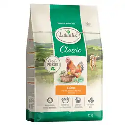 Zooplus Lukullus koudgeperste kip & Zilvervliesrijst - Dubbelpak: 2 x 15 kg: Nieuw Recept aanbieding