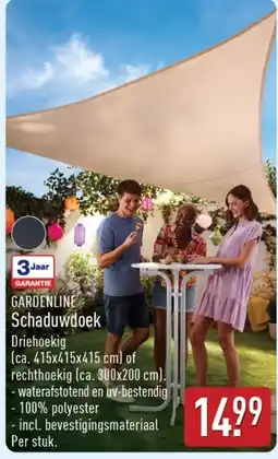 ALDI Gardenline Schaduwdoek aanbieding