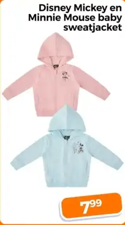 Trekpleister Disney Mickey en Minnie Mouse baby sweatjacket aanbieding
