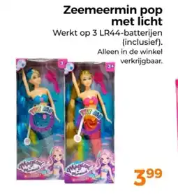 Trekpleister Zeemeermin pop met licht aanbieding
