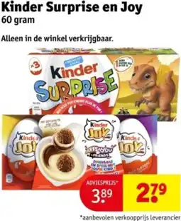 Kruidvat Kinder Surprise en Joy aanbieding