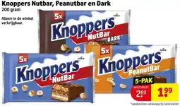 Kruidvat Knoppers Nutbar, Peanutbar en Dark aanbieding