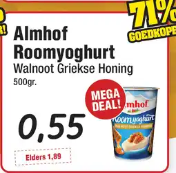 Budget Food Almhof Roomyoghurt Walnoot Griekse Honing aanbieding