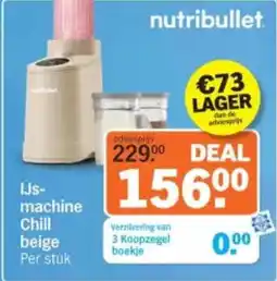 Albert Heijn Nutribullet IJsmachine Chill beige aanbieding