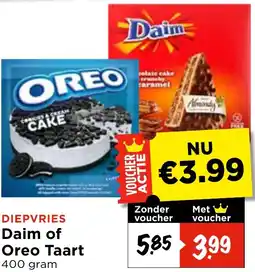 Vomar Voordeelmarkt Daim of Oreo Taart aanbieding