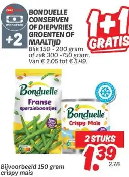 Dekamarkt BONDUELLE CONSERVEN OF DIEPVRIES GROENTEN OF aanbieding