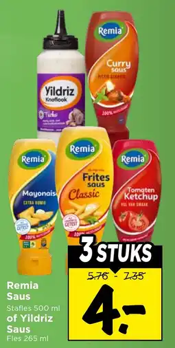 Vomar Voordeelmarkt Remia Saus of Yildriz Saus aanbieding