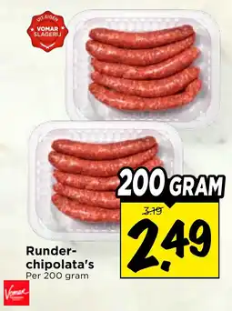 Vomar Voordeelmarkt Runder- chipolata's aanbieding