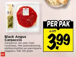 Vomar Voordeelmarkt Black Angus Carpaccio aanbieding