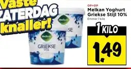 Vomar Voordeelmarkt Melkan Yoghurt Griekse Stijl 10% aanbieding