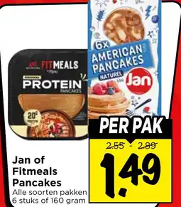 Vomar Voordeelmarkt Jan of Fitmeals Pancakes aanbieding