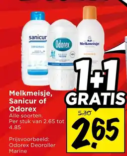 Vomar Voordeelmarkt Melkmeisje, Sanicur of Odorex aanbieding