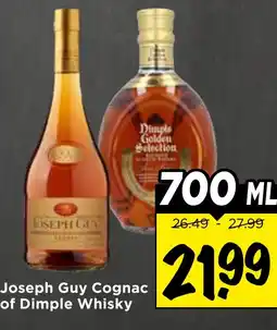 Vomar Voordeelmarkt Joseph Guy Cognac of Dimple Whisky aanbieding
