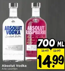 Vomar Voordeelmarkt Absolut Vodka aanbieding