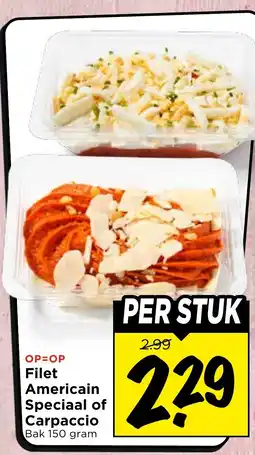 Vomar Voordeelmarkt Filet Americain Speciaal of Carpaccio aanbieding