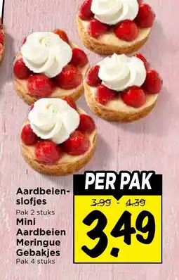 Vomar Voordeelmarkt Aardbeien- slofjes mini Aardbeien Meringue Gebakjes aanbieding
